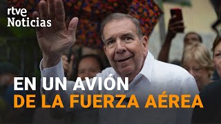 EDMUNDO GONZÁLEZ El OPOSITOR abandona VENEZUELA y VIAJA a ESPAÑA tras recibir ASILO POLÍTICO  RTVE [upl. by Sayce913]