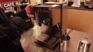 Mark shows how to Steam Milk on Rancilio Silvia Espesso Machine [upl. by Llenrahs686]