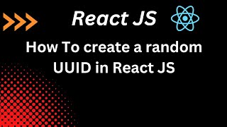 How To create a random UUID in React JS [upl. by Iznekcam]