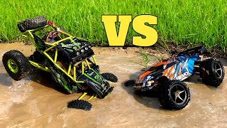 Wltoys 12427 vs Traxxas E Revo  Remote Control Car  RC Car In Water [upl. by Alesram]