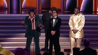 SILK SONIC Wins Record Of The Year For “LEAVE THE DOOR OPEN”  2022 GRAMMYs Acceptance Speech [upl. by Hephzibah]