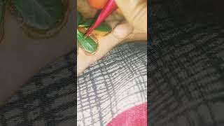 Very easy simple beautiful flower leave trick mehndi design [upl. by Llehcar]