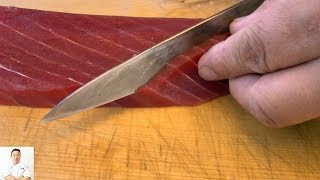 How To Cut Tuna For Sushi and Sashimi Part 2  How To Make Sushi Series [upl. by Sofia55]