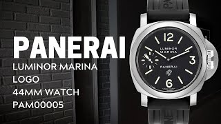 Panerai Luminor Marina Logo 44mm Watch PAM 005 Review  SwissWatchExpo [upl. by Pimbley]