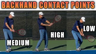 1  2 Handed Backhand Contact Points Simplified  Tennis Lesson [upl. by Lasonde]