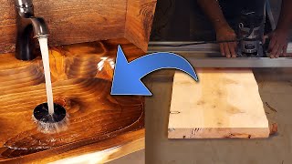 Making A Cedar Sink From Scrap Wood And Epoxy [upl. by Ecnarret869]