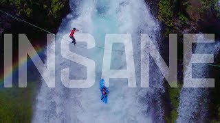 Highlining and Kayaking over a HUGE Waterfall [upl. by Brina]