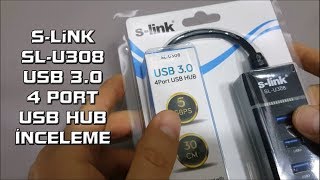 SLink SLU308 USB 30 HUB Çoklayıcı İnceleme Videosu [upl. by Nosilla973]