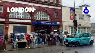 CAMDEN Market London Rain walk 🇬🇧 Camden High Street  Street Food 🍔🥤🍪 Central London Walking Tour [upl. by Nesrac]