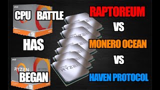 CPU MINING Raptoreum Vs Moneroocean Vs Haven  Start Of Another Experiment [upl. by Yatnohs]