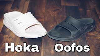 Oofos vs Hoka Recovery Slides  Recovery Sandals [upl. by Sayles487]