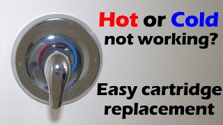 Fix shower faucet that is only hot or cold Valve cartridge replacement [upl. by Nnairb]