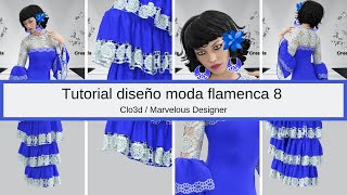 Diseño de MODA FLAMENCA 82019 CLO3D amp MARVELOUS DESIGNER [upl. by Halie]