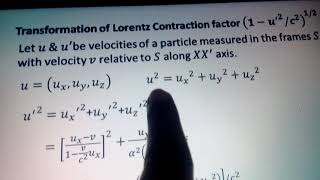 Transformation of Lorentz contraction factor [upl. by Darius]