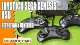 Joysticks Retroflag y genericos Sega Genesis USB  Como configurarlos [upl. by Barna]