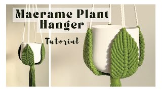 DIY  Macrame Tutorial  Plant Hanger Leaf Design [upl. by Blisse]