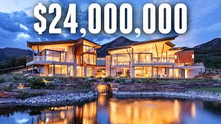 INSIDE a 24000000 Minimalist Colorado Mountainside Home  MEGA MANSION TOUR [upl. by Dnar]