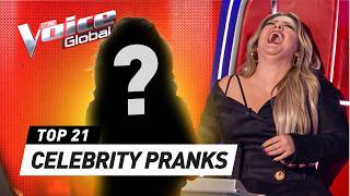 Famous Celebrities PRANK the Coaches on The Voice [upl. by Yentnuoc]