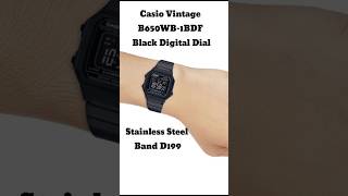 Casio Vintage Series Black Digital Dial Black Stainless Steel Band D199 shorts watch casio [upl. by Nyraf867]