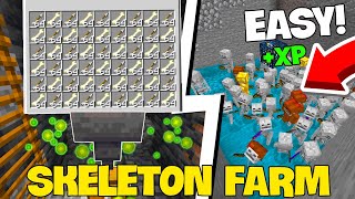 EASIEST AFK Skeleton Mob XP Farm Minecraft Bedrock 121 2024 [upl. by Fritz]