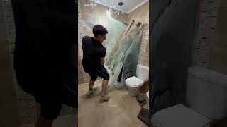 Glass Shower Door Shatters During Installation ☹️ [upl. by Ikcaj]