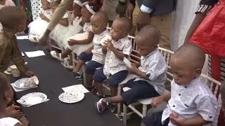 Worlds only nonuplets celebrate their second birthday in Mali [upl. by Asor]