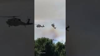 Two fire crew helicopters came perilously close [upl. by Gery]