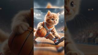 cat😺 become basketball champion shorts cat aiart catsoftiktok ai cute catlover fyp kitten [upl. by Demahum]