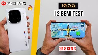 iQOO 12 Pubg Test With FPS Meter Heating and Battery Test  Gaming Beast 🤔 [upl. by Noside]