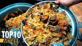 Amazing 5 Recipes of Mongolian Legendary Tsuivan Dish Compilation [upl. by Aicena664]