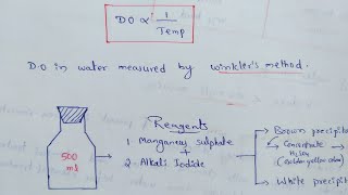 Dissolved oxygen  Dissolved oxygen in water  Winklers method [upl. by Quirk]