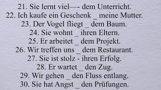 Präposition mit Akkusativ oder Dativ A1‘ A2‘ B1 Übungen deutsch lernen [upl. by Pet]