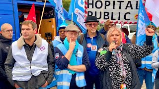 Paris  quotSauvons lHôpital public et notre système de santé quot prises de parole CGTFOUNSA et SUD [upl. by Engel228]