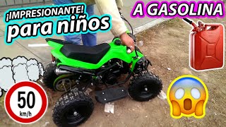 😱¡50kmh Cuatrimotos para Niños motor Gasolina 50cc 2T ⛽ [upl. by Anirtap]