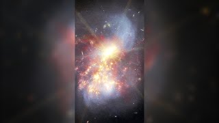 Headon Collision Between Two Galaxies Forming Stars NASA Webb Telescope JWST [upl. by Asilanna]