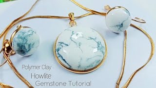 Polymer Clay Jewellers Howlite gemstone tutorialLoviCraft [upl. by Leahci]