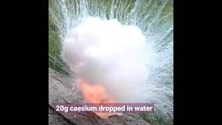 Reaction 20g caesium dropped in water [upl. by Eiramik]