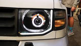 IDM WORKZ  Pajero Fieldmaster full retrofit Hid projector with DRL sequential eyeline [upl. by Charpentier]