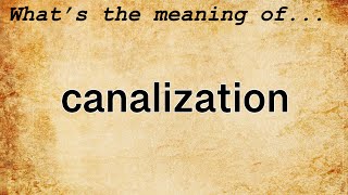 Canalization Meaning  Definition of Canalization [upl. by Cherilynn]