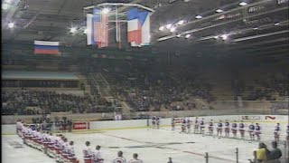 Russia vs USA Hockey 1993 Russian Anthem Short 15121993 [upl. by Ilarrold267]