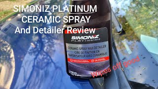 Simoniz Platinum Ceramic spray wax Detailer Review [upl. by Arodaeht789]