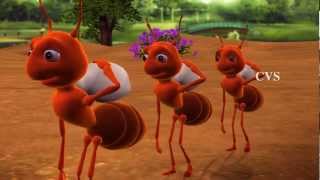 Cheema entho chinnadi  Ants 3D Animation Telugu Rhymes For Children with Lyrics [upl. by Anattar]