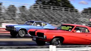 428 Cobra Jet Cougar Eliminator vs Chevelle SS396  14 mile Drag Race Video  Road Test TV ® [upl. by Loggia]