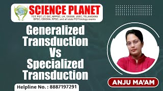 Generalized Vs Specialized Transduction by Anju Mam of Science Planet [upl. by Notyalc]