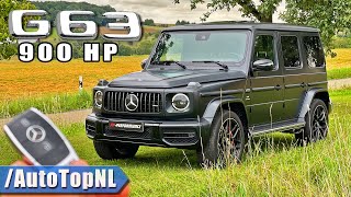 900HP MercedesAMG G63  REVIEW on AUTOBAHN NO SPEED LIMIT by AutoTopNL [upl. by Nileak]