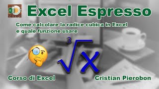 Come calcolare la radice cubica in Excel  Excel Espresso [upl. by Anailil]