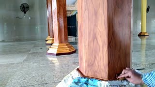 PROSES  Cat Tiang Motif Serat Kayu Jati dengan Cat Tembok [upl. by Innavoig]