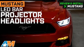 20152022 Mustang LED Bar Projector Headlights Review amp Install [upl. by Blinny]