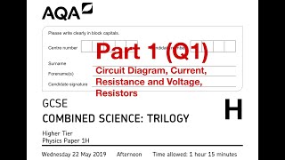 AQA GCSE Combined Science Higher Physics Paper 1H June 2019 Part 1 Q1 [upl. by Idissac]