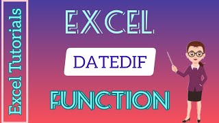 Excel DATEDIF Function  Difference Between Two Dates  Excel Formula  Excel Tips  Excel Tutorial [upl. by Rilda554]